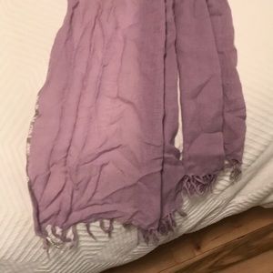 Lavender J Crew Scarf with Metallic Silver Trim
